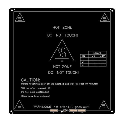 3D Printer Heated Bed Platform  Heating Plate 24V-12V Changeable 220x220x3mm Aluminum Hot Bed for anet a8  reprap i3 DIY 3D Printer Plate Updated Version of MK2B   MK2A