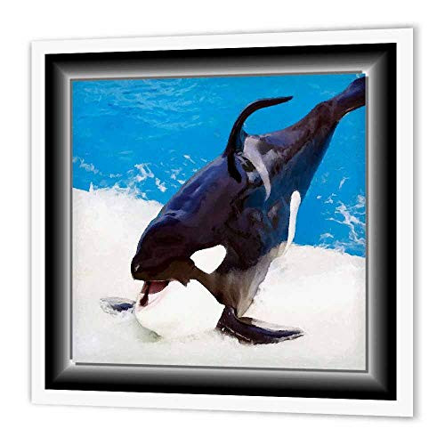 3dRose ht258653 Smiling Shamu-Iron on Heat Transfer for Material  10 by 10-Inch  White