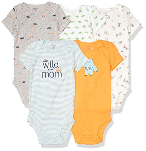 Carter s Baby Boys 5 Pack Bodysuit Set  Monster  12 Months