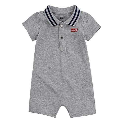Levi s Baby Boys  Short Sleeve Polo Romper  Grey Heather  9M