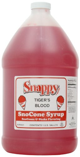 Snappy Popcorn Snow Cone Syrup Gallon  Tigers Blood  11 Pounds