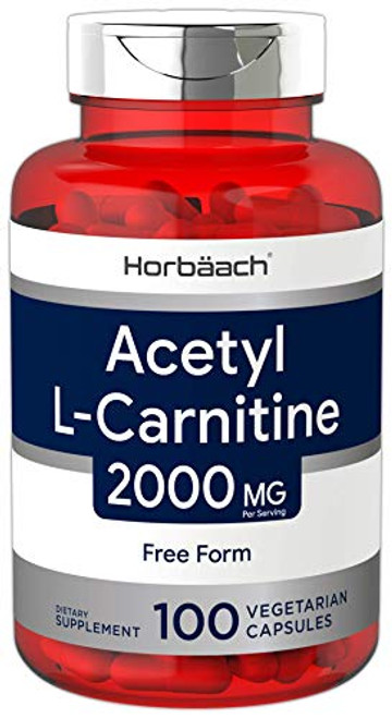 Horbaach Acetyl L-Carnitine 2000 mg 100 Veggie Capsules Max Potency ALCAR Non-GMO Gluten Free Supplement Horbaach Acetyl L-Carnitine 2000 mg 100 Veggie Capsules Max Potency ALCAR Non-GMO Gluten Free Supplement