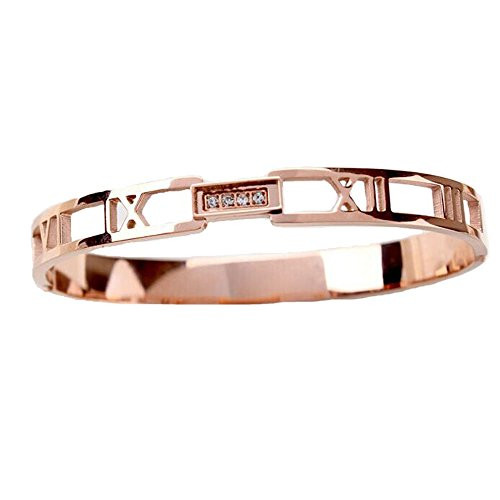 Baoliren Rose Gold Plated Titanium Roman Numeral Women s Bracelet Baoliren Rose Gold Plated Titanium Roman Numeral Women s Bracelet