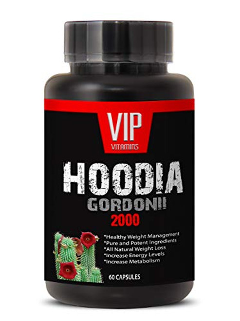 Hoodia Gordonii Extract for Weight Loss - Pure Hoodia Gordonii Extract 2000mg - Hoodia Gordonii Highly Effective Appetite Suppressing 1 Bottle 60 Capsules