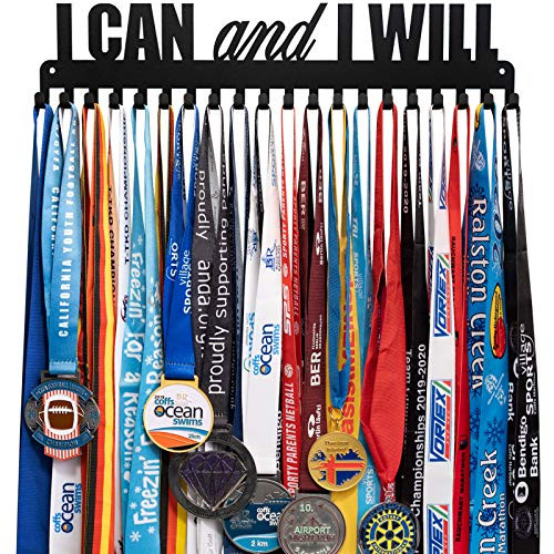 Medal Rack For Runners Medal Holder Display Hanger Rack Frame-Medal Holder For Runners Marathon Medal Holder Race Running Medal Holder Medal Holders for Triathletes with 20PCS extension Hooks Easy Use