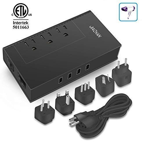 220V to 110V Converter, 1875W Voltage Converter for International Travel, Step Down Converter with 5 Universal Travel Adapter for UK/AU/US/EU/IT by JIACHAN
