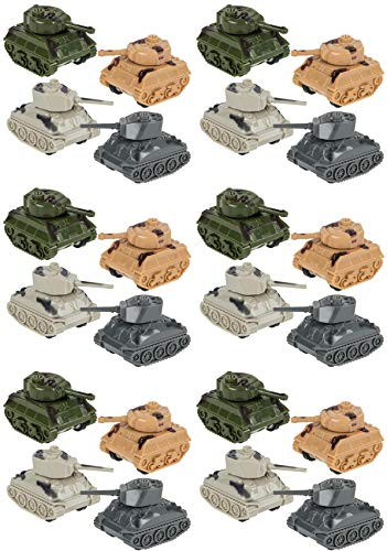 HAPPY DEALS ~ Pull Back Friction Tanks   Bulk Party Pack of 24 Military Tanks   2 inch Size