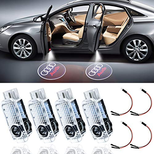 LED Car Door Logo Light Courtesy Projector Laser Welcome Lights Ghost Shadow Light Accessories Compatible with Replacement of Audi A1 A3 A4 A5 A6 Q3 Q7 TT A7 A8 R8 RS4PACK