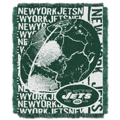 Officially Licensed NFL New York Jets  Double Play  Jacquard Throw Blanket  48  x 60   Multi Color