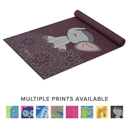 Gaiam Kids Yoga Mat Exercise Mat  Yoga for Kids with Fun Prints - Playtime for Babies  Active   Calm Toddlers and Young Children  Ears  3mm