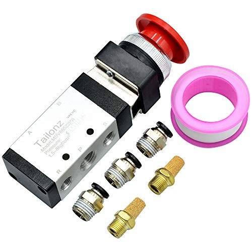 Tailonz Pneumatic 1-4NPT Automatic reset type Push Button 5 Way 2 Position Pneumatic Control Mechanical Valve