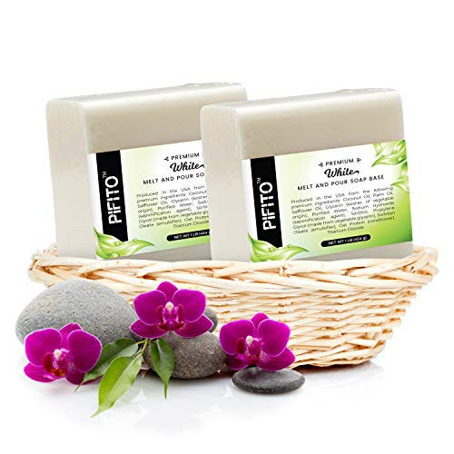 Pifito White Melt and Pour Soap Base 2 lb ? Premium 100  Natural Glycerin Soap Base ? Luxurious Soap Making Supplies