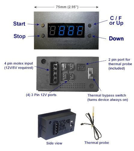 Coolerguys Programmable Thermal Fan Controller with LED Display