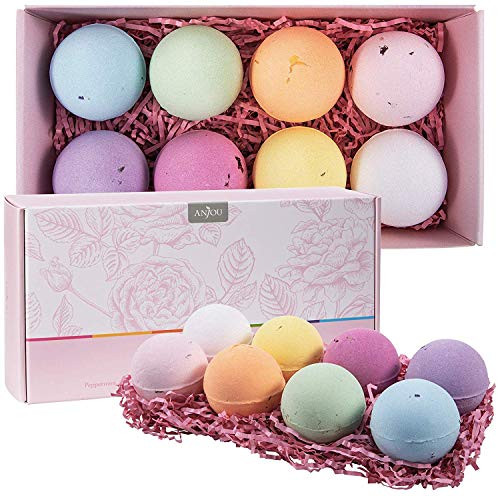 Bath Bombs Gift Set Anjou 8 x 4-0 oz Vegan Natural Essential Oils Fizzy Spa Moisturizes Dry Skin Bubble Baths Christmas Gift Kit Ideas for Women Kids Girlfriend Moms Bath Bombs Gift Set Anjou 8 x 4-0 oz Vegan Natural Essential Oils Fizzy Spa Moisturizes Dry Skin Bubble Baths Christmas Gift Kit Ideas for Women Kids Girlfriend Moms