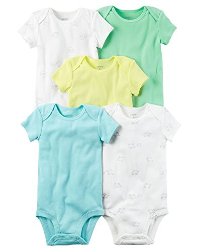 Carter s Baby Boys 5-Pack Short-Sleeve Original Bodysuits Multi Turtle 6 Months