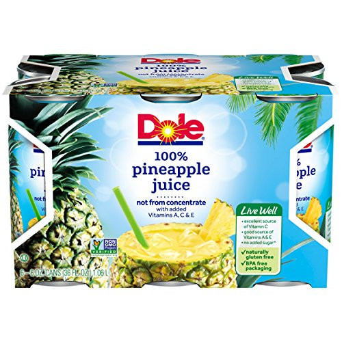Dole 100  Pineapple Juice  6 Fl Oz pack of 6