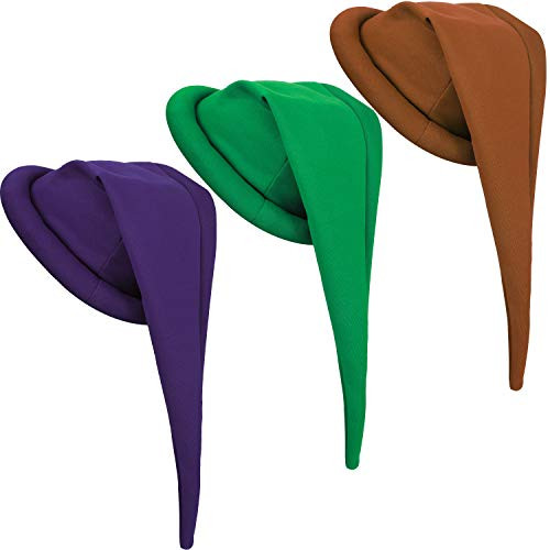 3 Pieces Halloween Dwarf Hats Gnome Hat Dwarf Costume Hat for Adults Kids Color 5