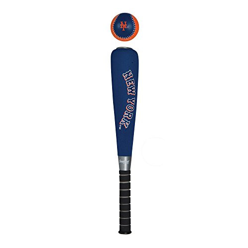 Franklin Sports New York Mets Foam Bat   Ball Set - 21  Soft Jumbo Team Baseball Bat and Ball Team Logo - MLB Official Licensed Product