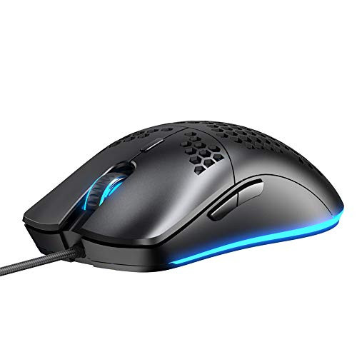 Wired Mouse Lightweight  Honeycomb Ergonomic Design  4800DPI   6 Programmable Buttons  7 RGB Backlit  Inphic Wired Mouse  for PC Laptop Computer Working   Gaming  USB Wired Compatible with Windows
