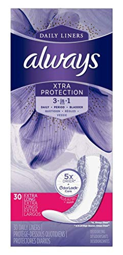 Always discreet Liners for Bladder Leaks Extra Protection 30 ea Pack of 4
