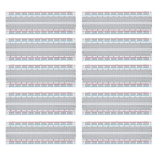 MCIGICM 10pcs Breadboard 830 Point Solderless Prototype PCB Board Kit Protoboard MB-102 for Arduino DIY Electronics kit