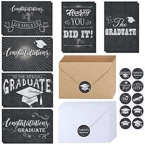 Winlyn 150 Sets Graduation Congratulations Cards with Envelops Stickers Bulk Congrats Cards Chalkboard Blank Grad Congratulations Card Congratulations Greeting Cards for College High School Graduation Winlyn 150 Sets Graduation Congratulations Cards with Envelops Stickers Bulk Congrats Cards Chalkboard Blank Grad Congratulations Card Congratulations Greeting Cards for College High School Graduation
