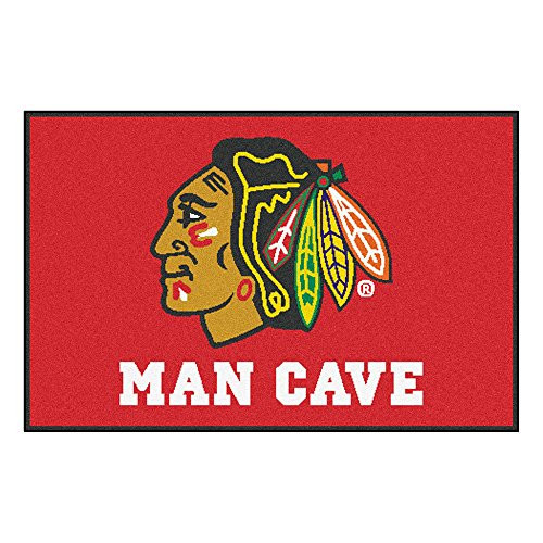 FANMATS 14410 NHL Chicago Blackhawks Nylon Universal Man Cave Starter Rug FANMATS 14410 NHL Chicago Blackhawks Nylon Universal Man Cave Starter Rug