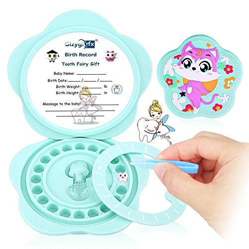 Tooth Box  Tooth Fairy Box  Kids Keepsake Box  Silicone Material Children Kids Tooth Storage Holder Organizer  Save Children Teeth to Keep The Childhood Memory Blue