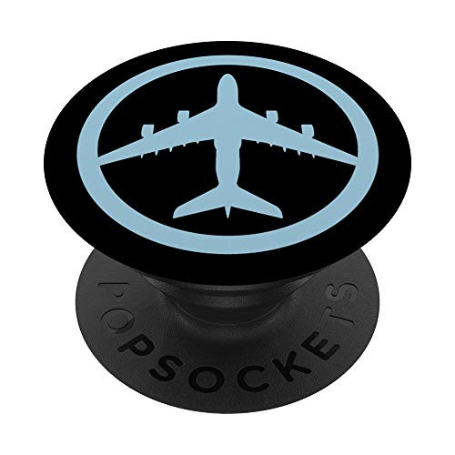 Airbus 380 Blue Jet Airplane Pilot Aviation Smartphone PopSockets Grip and Stand for Phones and Tablets