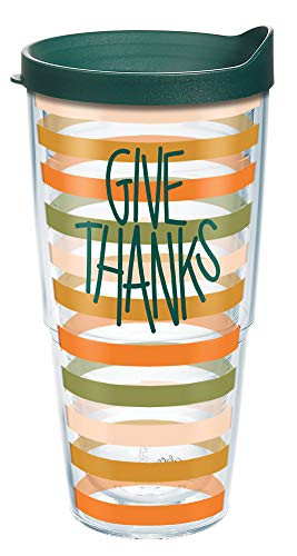 Tervis Coton Colors - Give Thanks Insulated Tumbler  24oz  Clear - Tritan