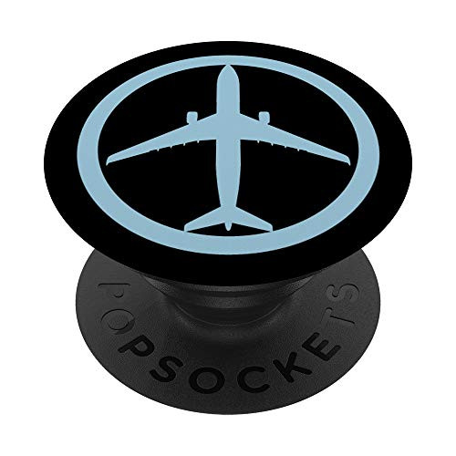 Airbus A330 Blue Jet Airplane Pilot Aviation PopSockets Grip and Stand for Phones and Tablets