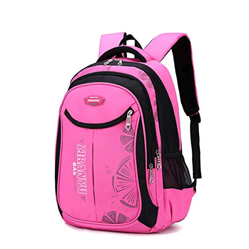 Adanina Primary School Student Backpack Boys Book Bag School Bag with Baseball Cap Shape Pencil Case Light Pink
