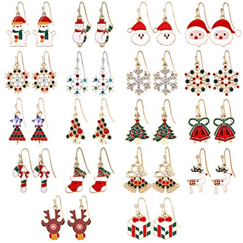 MTSCE 18 Pairs Women Christmas Earring Stud Set Cute Festive Jewelry Hypoallergenic Christmas Gifts for Kids Teens Girls MTSCE 18 Pairs Women Christmas Earring Stud Set Cute Festive Jewelry Hypoallergenic Christmas Gifts for Kids Teens Girls