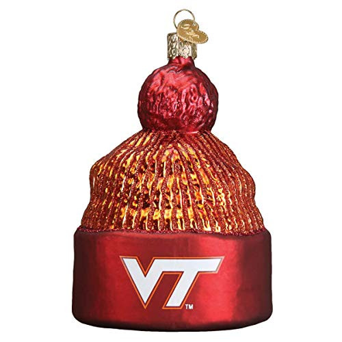 Old World Christmas Glass Blown Ornament with S-Hook and Gift Box  College Beanie Collection Virginia Tech  64314