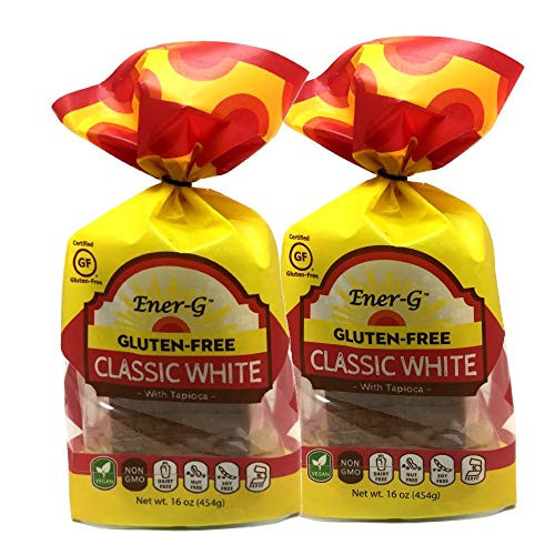 Classic White Gluten Free Bread by Ener-G   Vegan Sliced Bread Loaf   Low-Protein  Non-GMO  Kosher   Double Pack 16 oz- 12 Slice Loaf