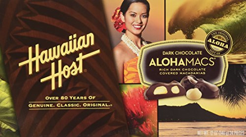 Hawaiian Host Alohamacs Dark Chocolate Macadamia Nuts 12oz Box  24 Pieces