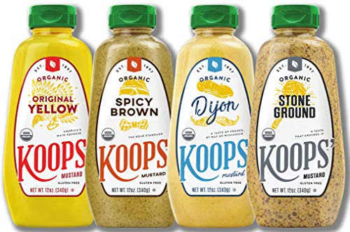 Koops  Organic Mustard Variety Pack  12 oz- Bottle  4-Pack