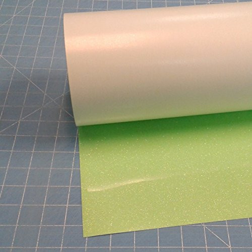 Green Siser Neon Glitter 20" x 5' Iron on Heat Transfer Vinyl Roll, HTV