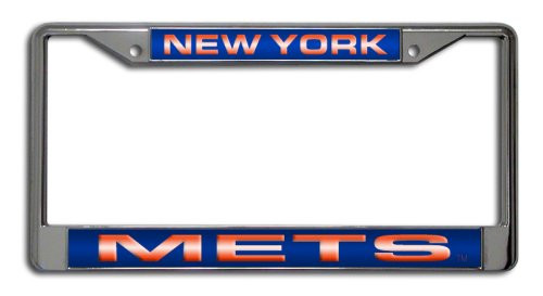 Rico Industries FCL5801 MLB New York Mets Laser-Cut Chrome Auto License Plate Frame