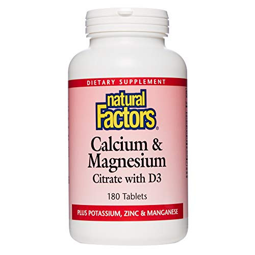 Natural Factors  Calcium   Magnesium Citrate with Vitamin D3  Support for Bones and Teeth  180 Tablets