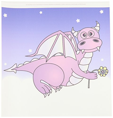 3dRose ht60813 Purple Dragon Flying in The Clouds Iron on Heat Transfer for White Material  10 by 10-Inch