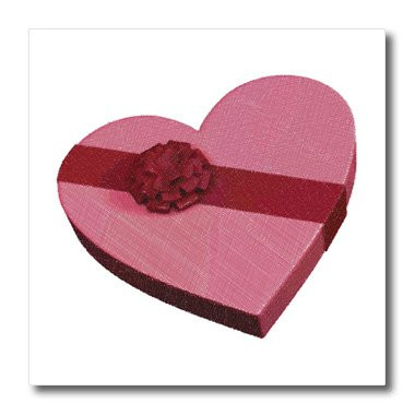 3dRose ht344863 Heart Shaped Box of Chocolates-Iron on Heat Transfer for White Material  10 by 10-Inch
