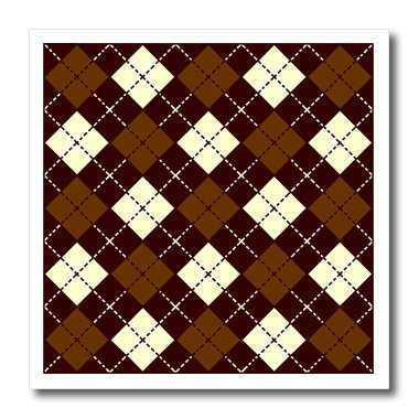 3dRose LLC ht121193 Argyle Design Brown Iron on Heat Transfer Paper  10 by 10-Inch