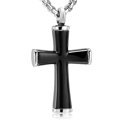 Oinsi Cross Cremation Necklace for Ashes Stainless Steel Crucifix Memorial Urn Jewelry for Women Men Keepsake PendantBlack Oinsi Cross Cremation Necklace for Ashes Stainless Steel Crucifix Memorial Urn Jewelry for Women Men Keepsake PendantBlack