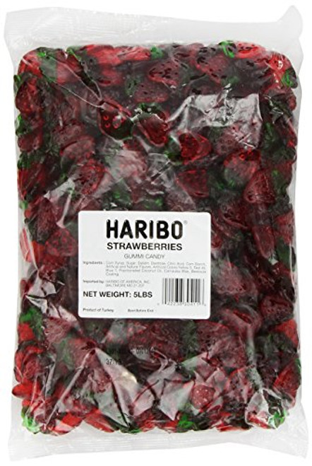 Haribo Gummi Candy  Strawberries  5-Pound Bag