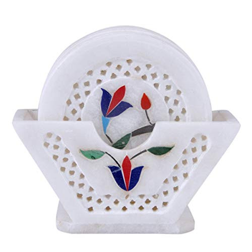 Hashcart Christmas Decor Natural Soapstone Coasters for Hot   Cold Drinks - Coaster Kitchen   Office Set of 6