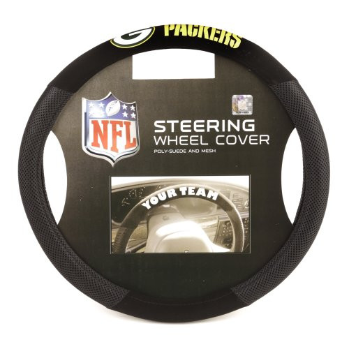 Fremont Die NFL Green Bay Packers Poly-Suede Steering Wheel Cover Fits Most Standard Size Steering Wheels Black-Team Colors Fremont Die NFL Green Bay Packers Poly-Suede Steering Wheel Cover Fits Most Standard Size Steering Wheels Black-Team Colors