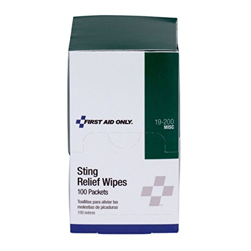 First Aid Only 19-200 Sting Relief Wipe Box of 100