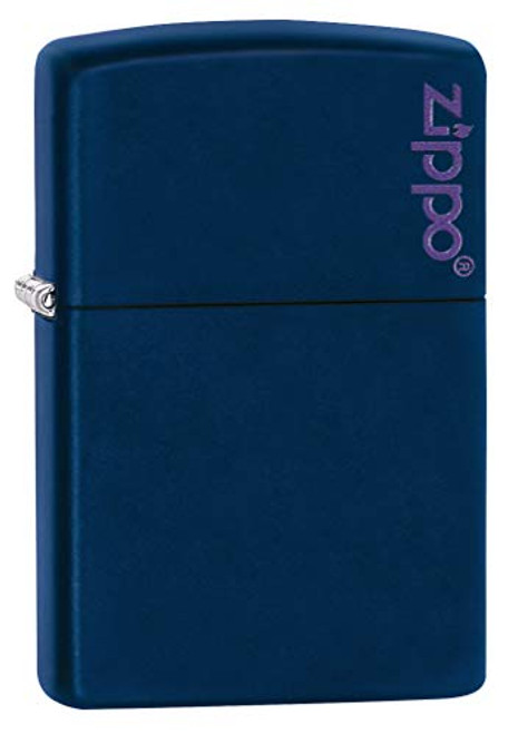 Zippo Logo Pocket Lighter  Navy Matte