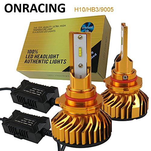 LED Headlight Bulbs H10/HB3/9005-40W-4800Lm-6000k Extremely Bright Car LED Bulb CANbus Hi/Lo Beam Bulbs cool white conversion kits-18 month warranty (H10/HB3/9005)